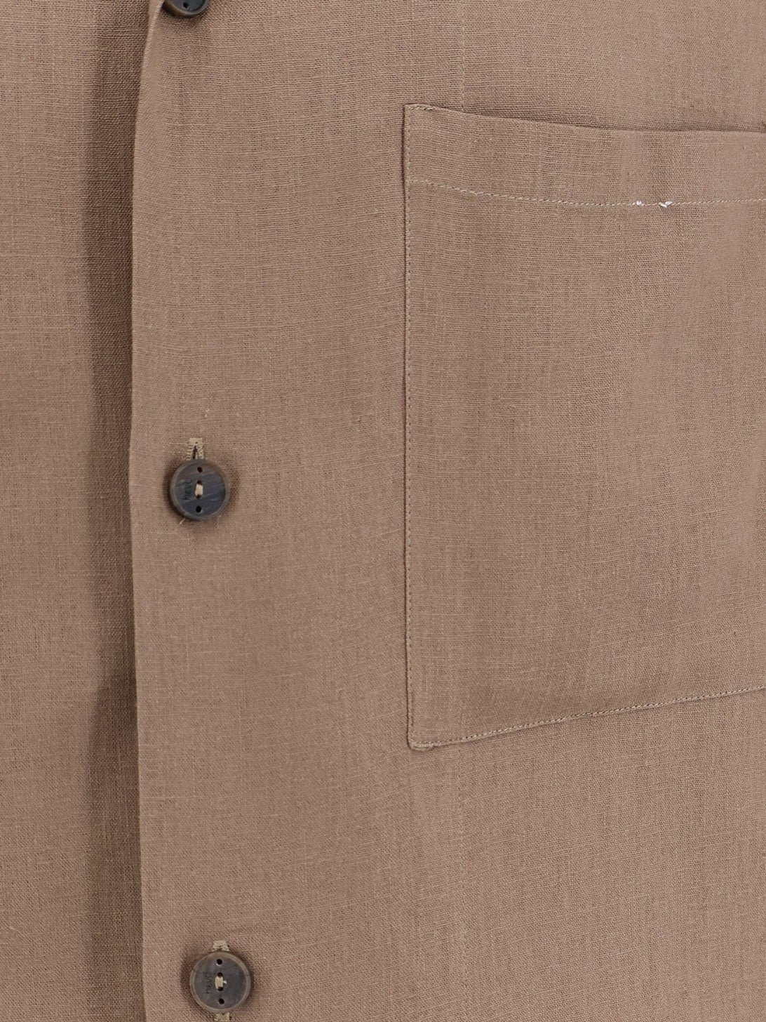Hevò Men's Novoli Linen and Viscose Shirt Beige