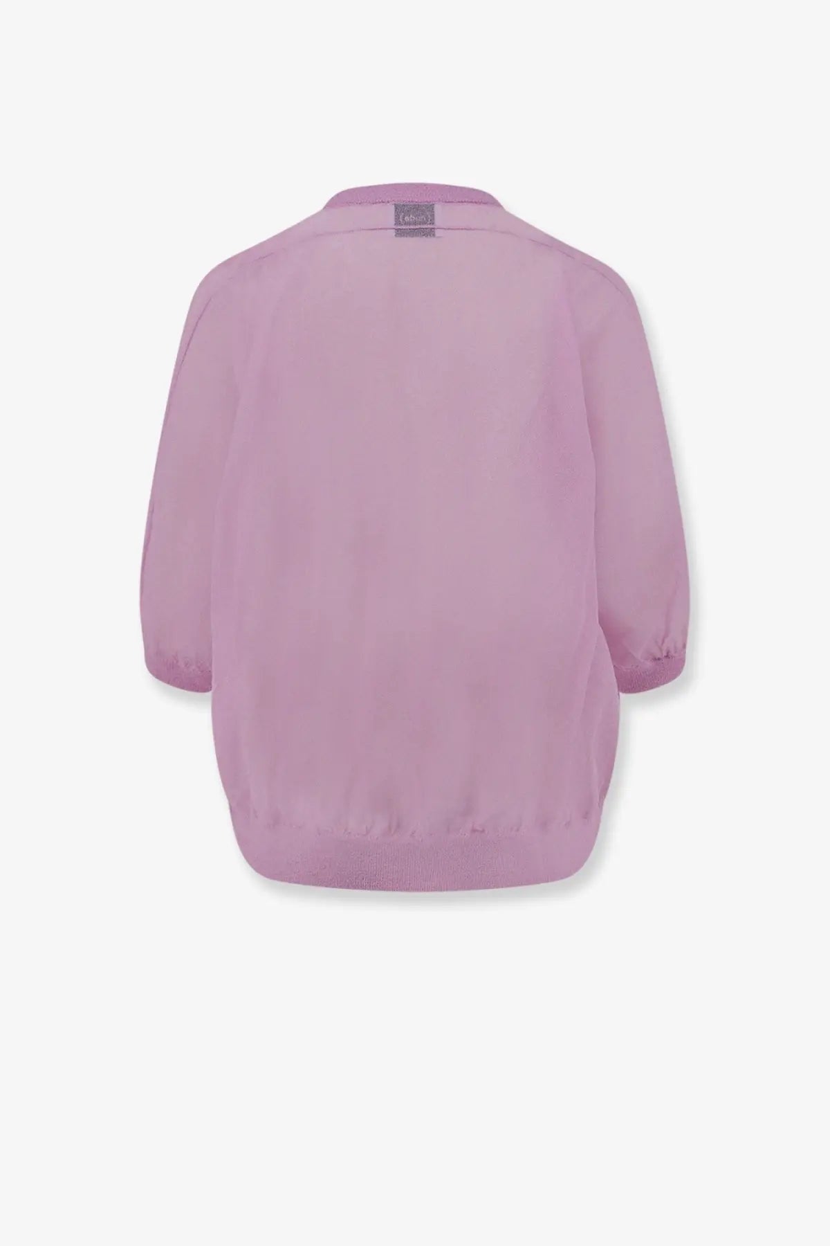 A soft lavender lightweight cardigan with relaxed fit and three quarter sleeves for nude women’s cotton blend shirt pink