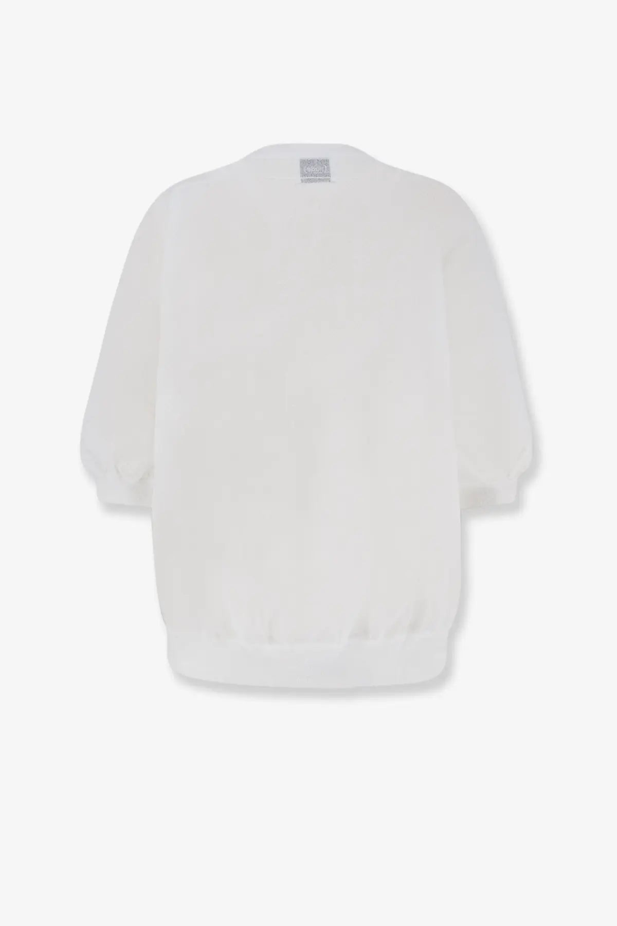 White oversized cotton blend sweatshirt for women with soft loose fit and ribbed cuffs nude brand