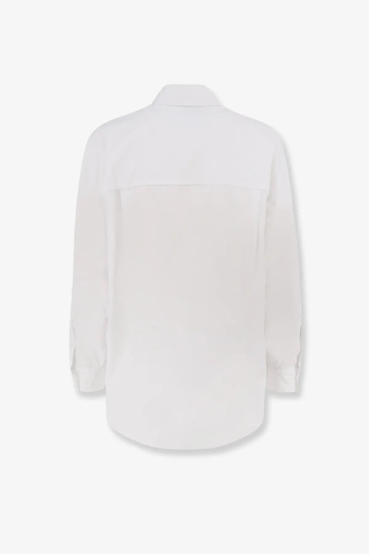 A crisp white long-sleeved cotton shirt for women with a classic collar and subtle seam detailing from Nude