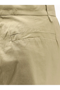 Nude women’s cotton trousers green featuring khaki color, subtle texture, and visible seam detailing