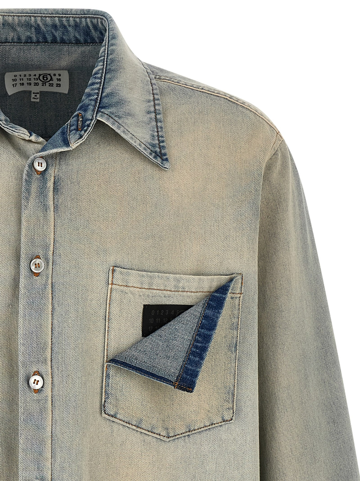 MM6 Maison Margiela Numeric Signature MM6 Denim Shirt Blue