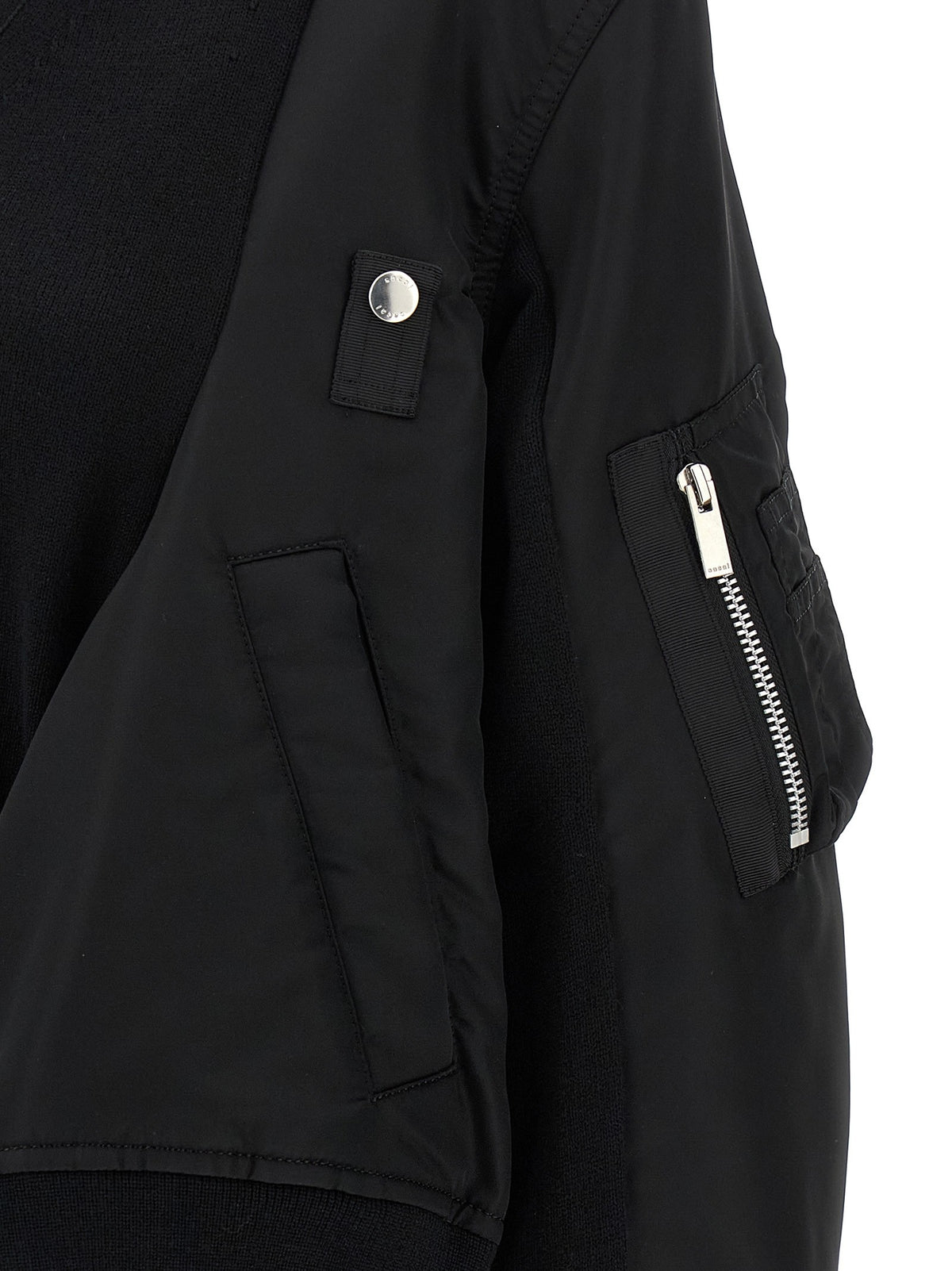 Sacai Nylon Insert Cardigan Black, view 4