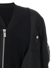 Sacai Nylon Insert Cardigan Black, view 3