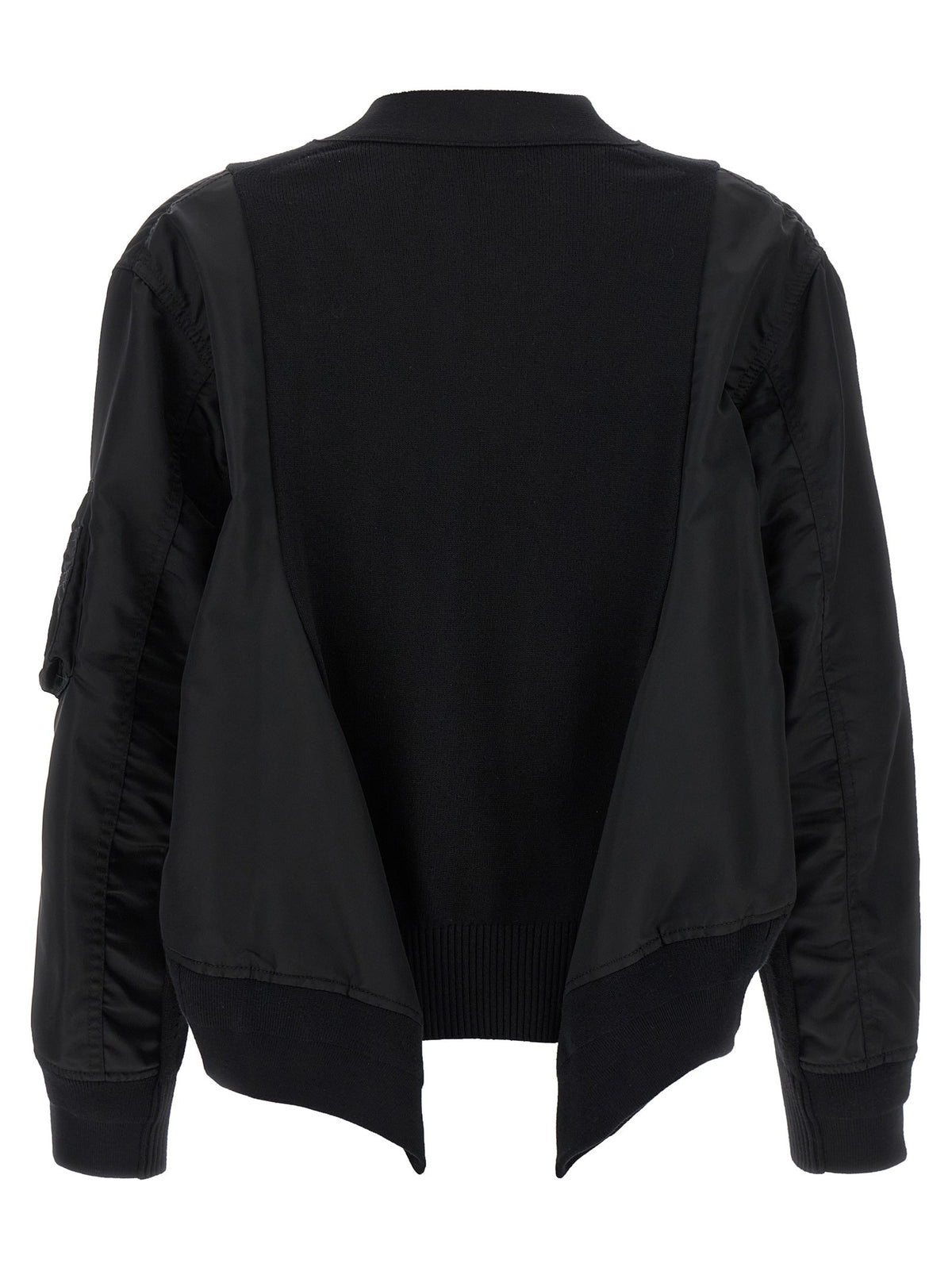 Sacai Nylon Insert Cardigan Black, view 2