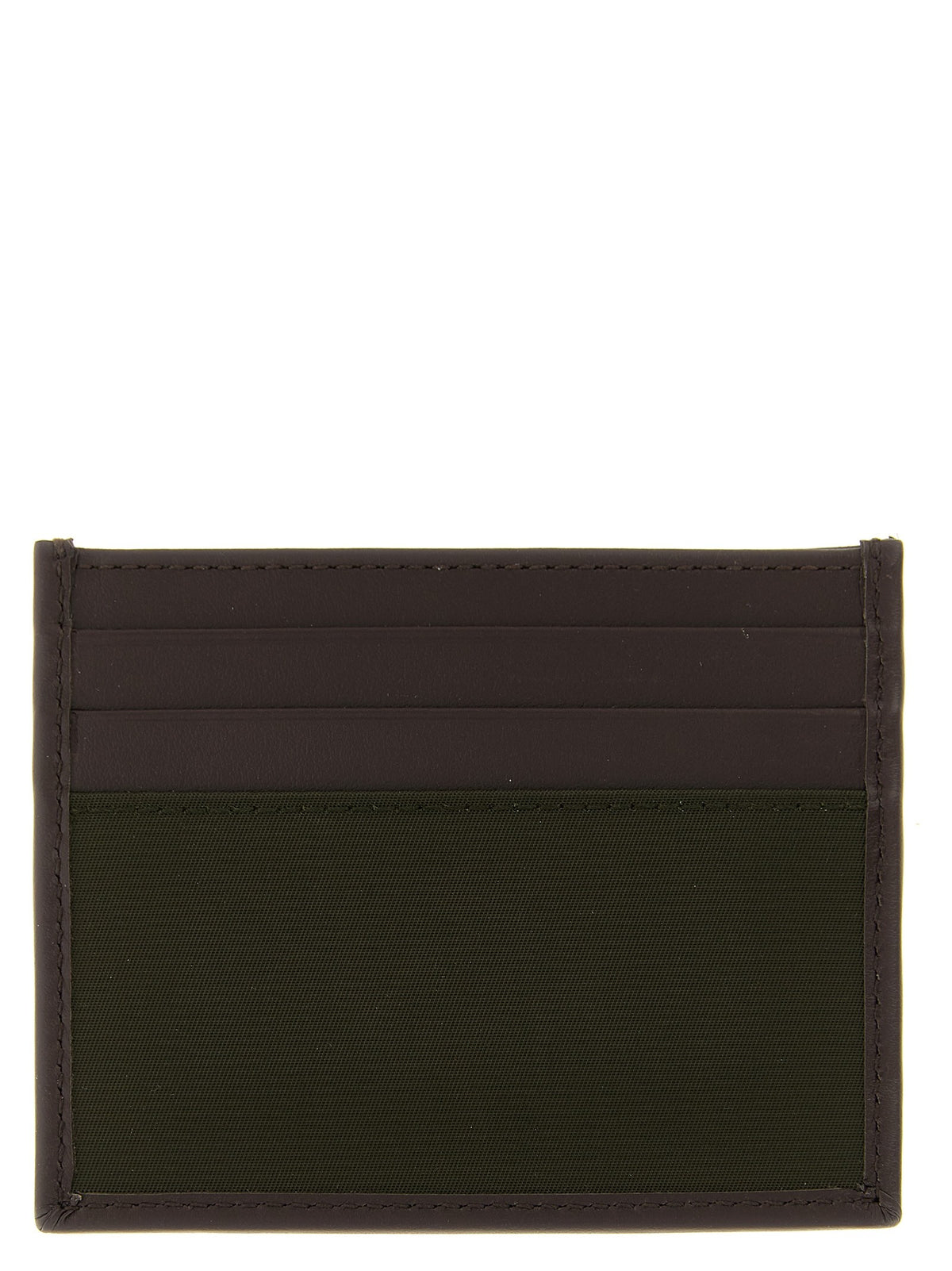 PRADA Nylon Leather Cardholder Green
