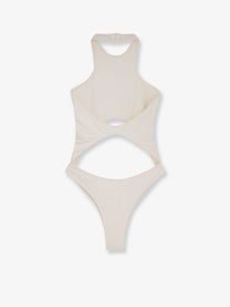 Venuja Women's Nylon One Piece Swimsuit White