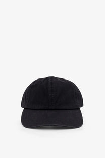 Oamc Peacemaker men’s black cotton baseball cap with flat brim and classic six-panel construction