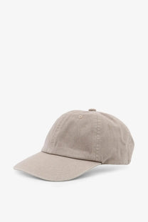Beige cotton baseball cap with curved brim and classic six-panel design from Oamc Peacemaker men’s collection military gree