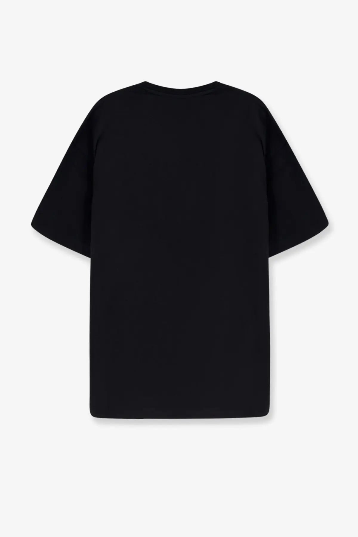 Oamc peacemaker men’s black oversized cotton t-shirt with short sleeves and crew neck front view