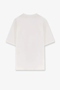 Oamc Peacemaker men’s off-white cotton t-shirt with a relaxed fit and short sleeves