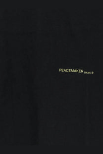 Black peacemaker oamc branded notebook cover with subtle gold lettering in mens cotton sirt black product