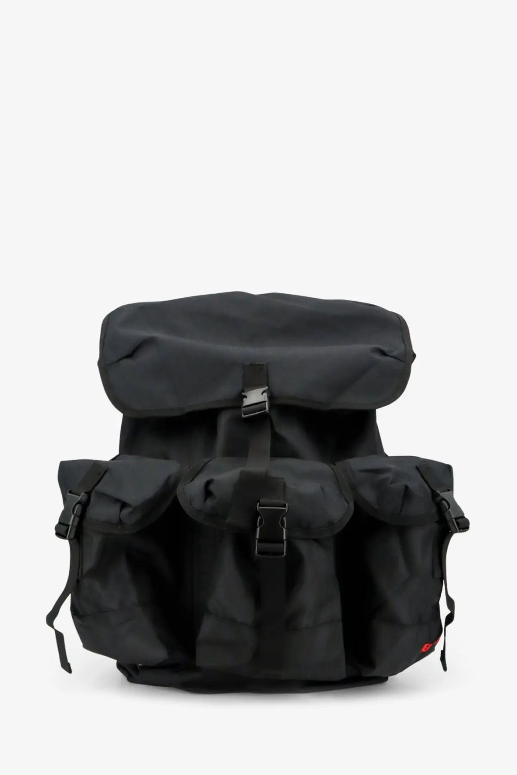 Oamc Peacemaker men’s jungle black nylon backpack with multiple front pockets and adjustable straps