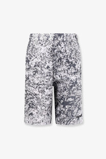 Oamc Peacemaker men’s vapor bermuda shorts with black and white speckled pattern and casual textured design