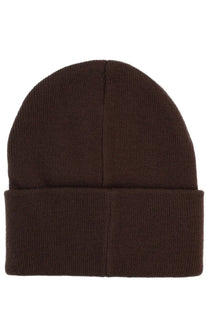 Obey men’s solid brown knitted beanie with folded cuff made of warm soft fabric for casual wear