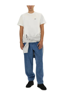 Obey men’s white cotton t-shirt with a small black obt logo on the chest for casual wear
