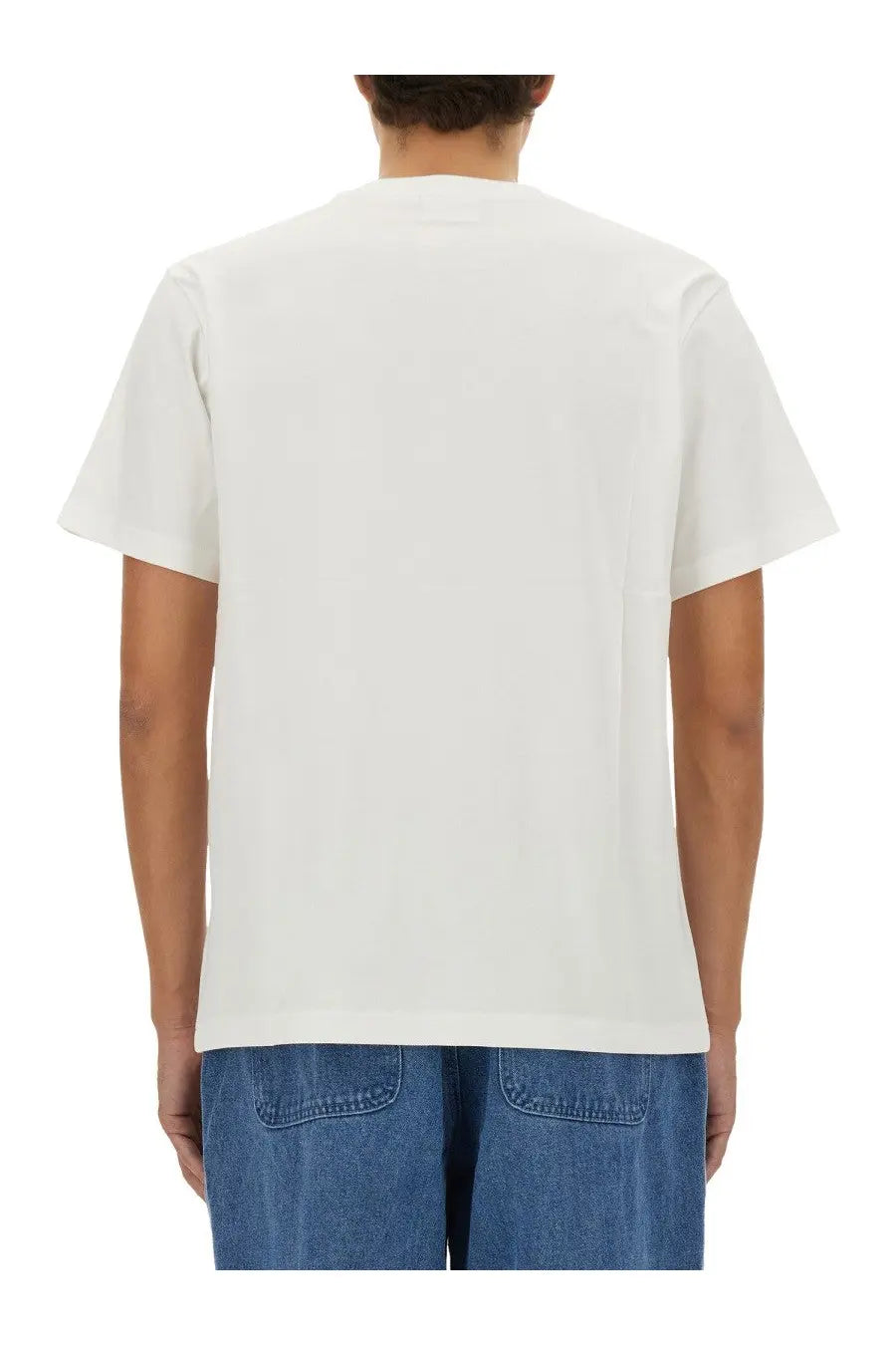 White cotton t-shirt with crew neck and short sleeves from obey mens established works bold shirt collection