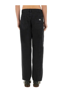 Obey men’s hardwork jeans blue black denim cargo pants with relaxed fit and subtle stitching details
