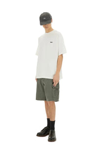 White cotton t-shirt with black obey logo on the chest from the obey men’s icon face shirt white collection