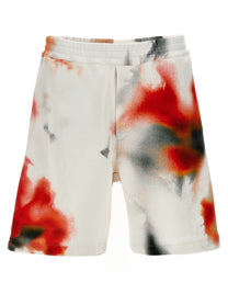 Alexander McQueen Obscured Flower Bermuda Shorts Gold