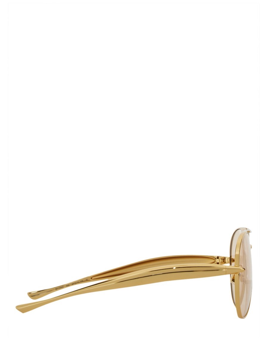Bottega Veneta Women's Occhiale DA Sole Aviator Sardine Gold, view 3