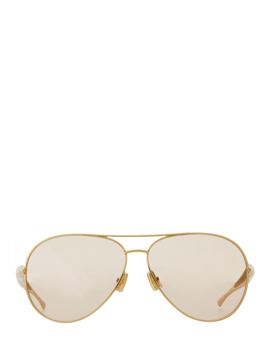 Bottega Veneta Women's Occhiale DA Sole Aviator Sardine Gold