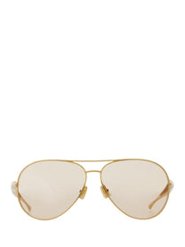 Bottega Veneta Women's Occhiale DA Sole Aviator Sardine Gold