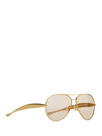 Bottega Veneta Women's Occhiale DA Sole Aviator Sardine Gold, view 2