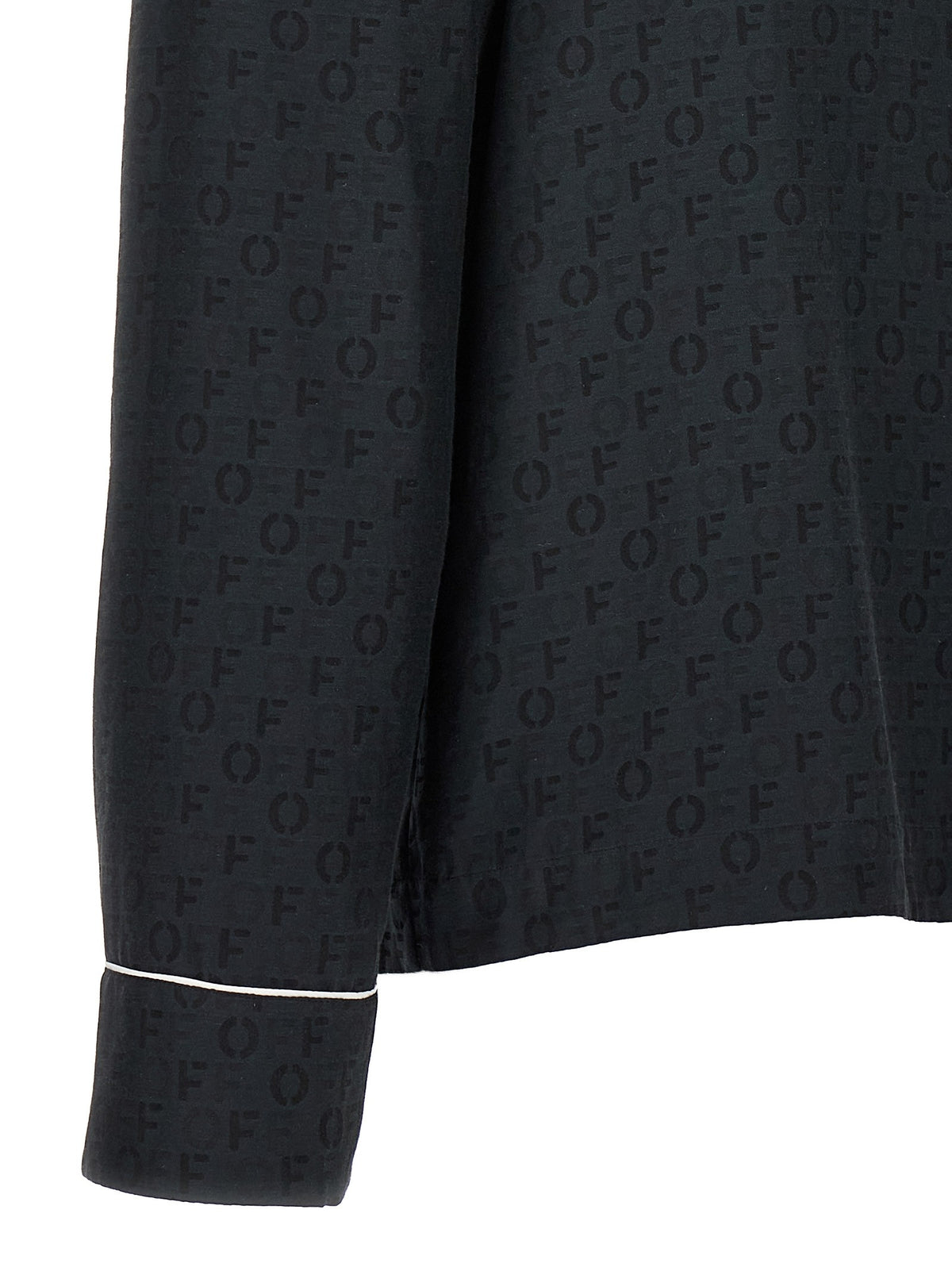Off-White Off Jaquard Pajama Shirt Black