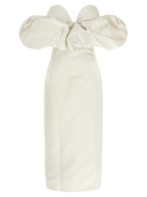 Elisabetta Franchi Off the Shoulder Dress White