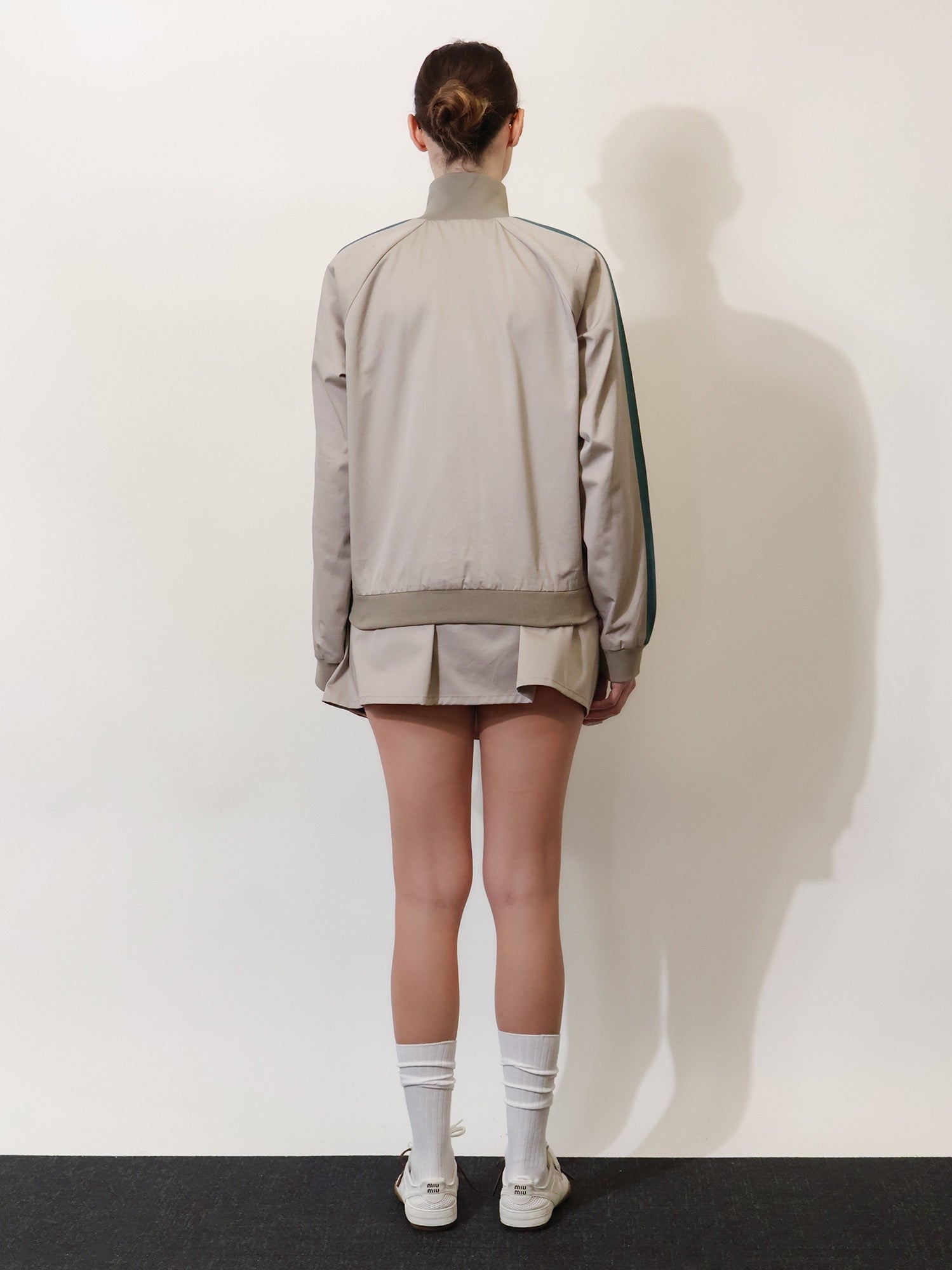 Miu Miu Women's Bomber Twill Old Grey