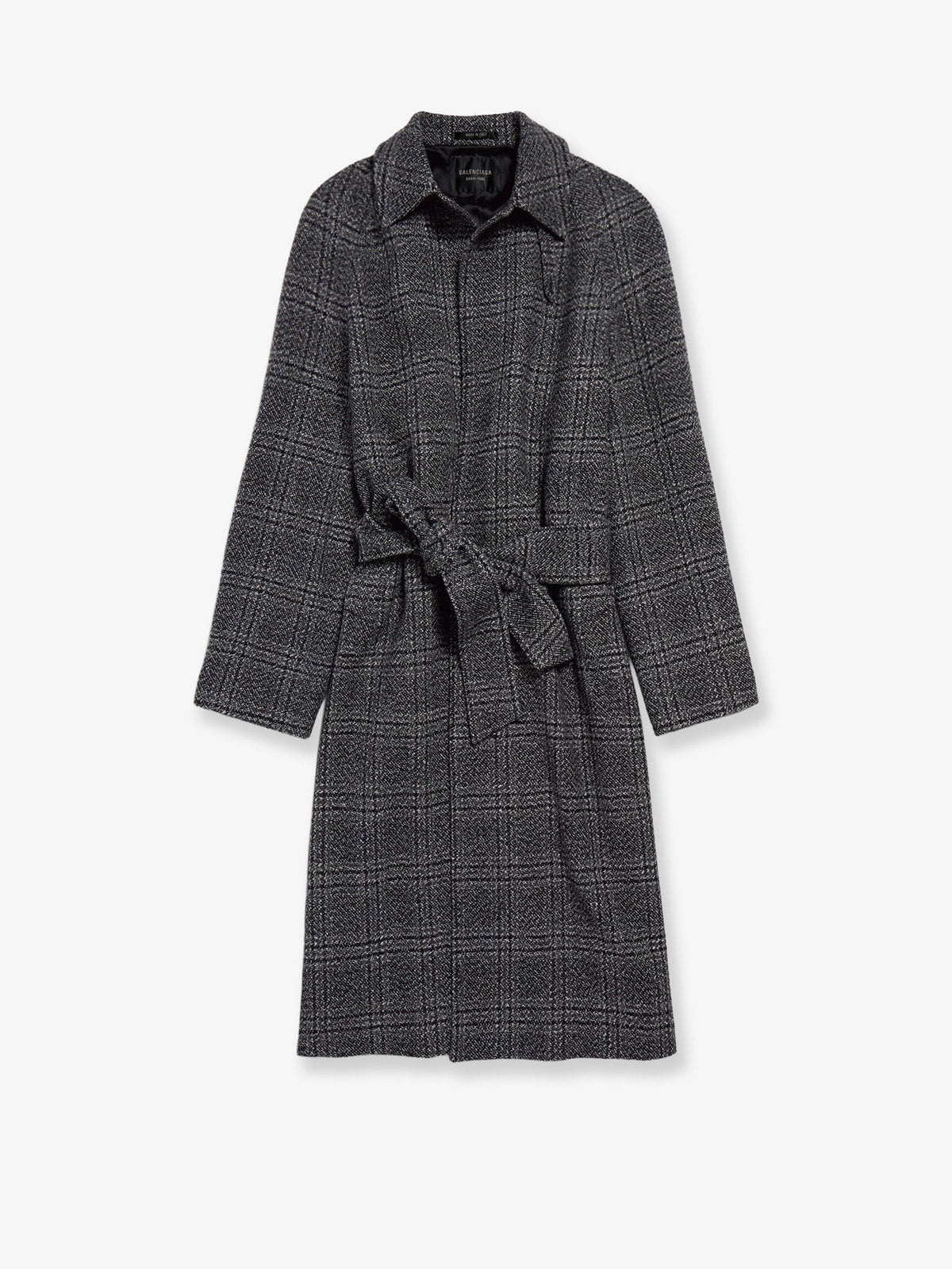 Balenciaga Women's One Layer Raglan Wool Coat Black