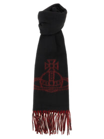Vivienne Westwood Orb Double Face Scarf Black