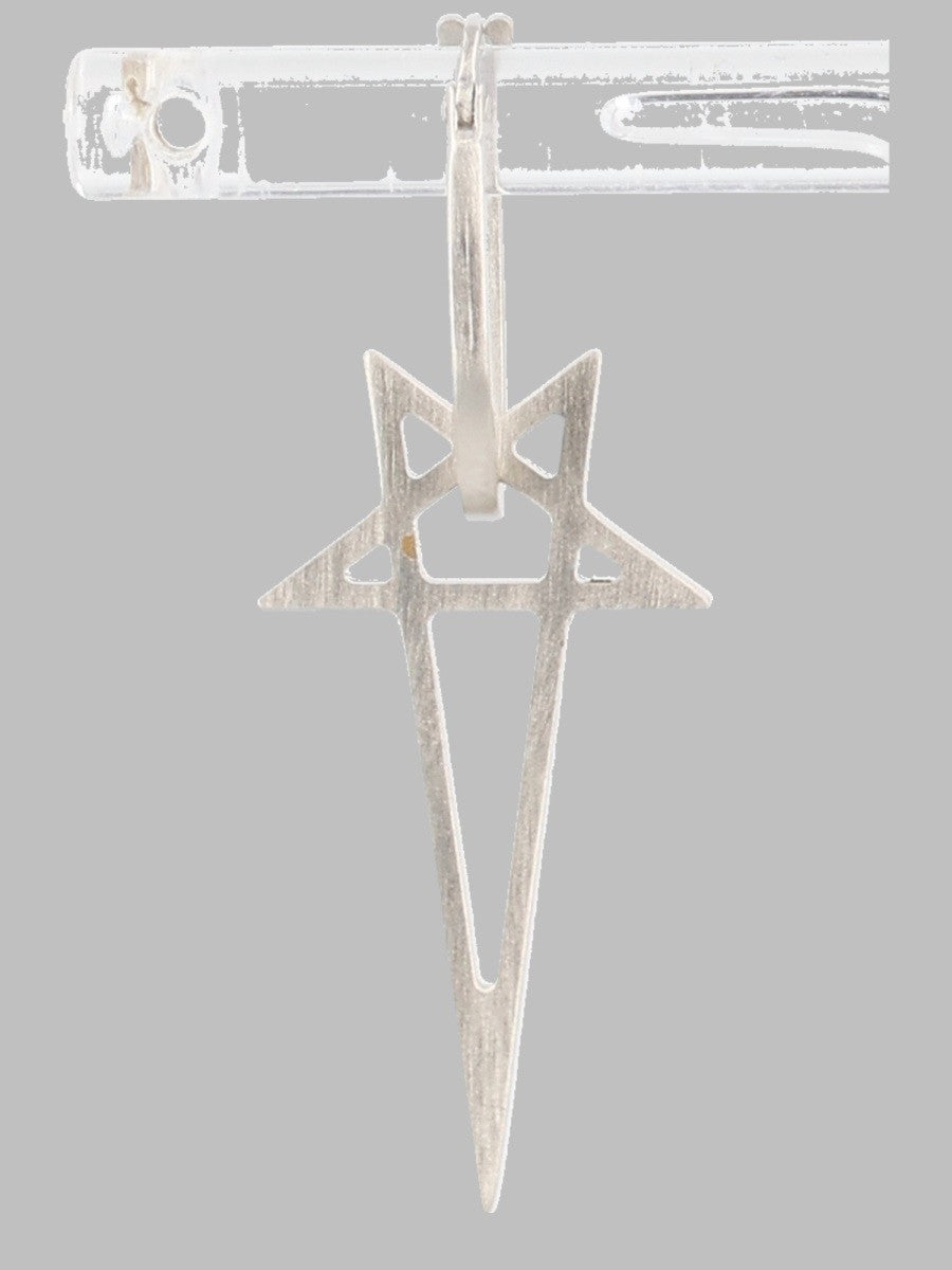 Rick Owens Unisex Orecchino Pentagram Silver