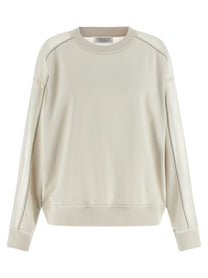 Brunello Cucinelli Organza and Monile Sweatshirt White