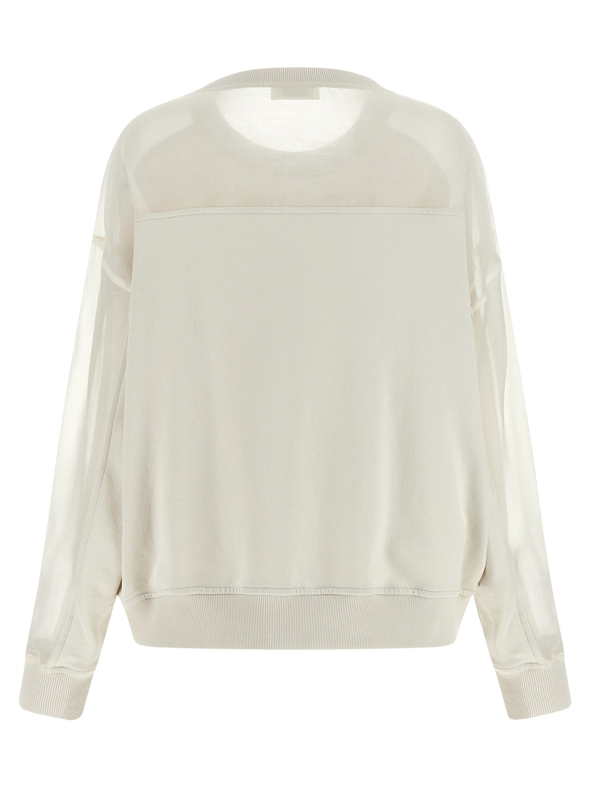 Brunello Cucinelli Organza and Monile Sweatshirt White