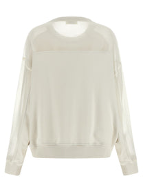 Brunello Cucinelli Organza and Monile Sweatshirt White