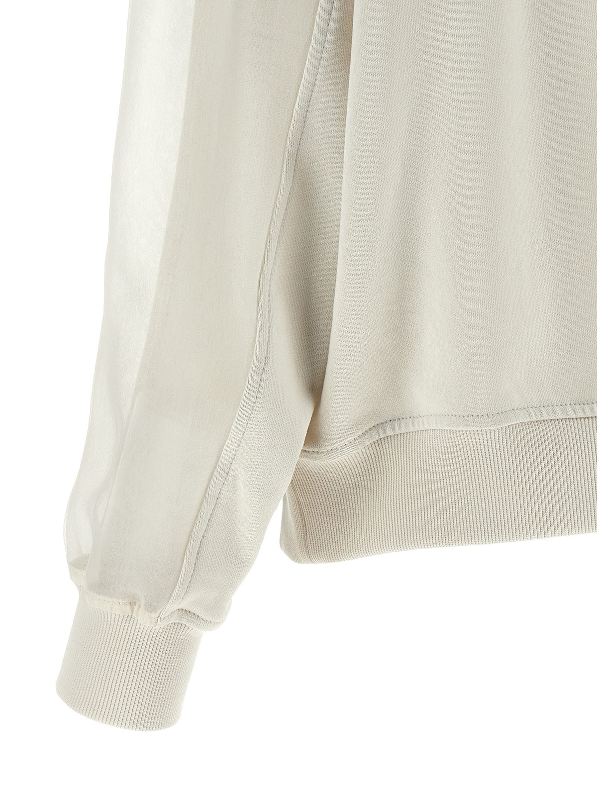 Brunello Cucinelli Organza and Monile Sweatshirt White