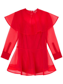 Ganni Women's Organza Mini Dress Red