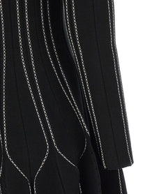 Elisabetta Franchi Origami Knit Dress Black, view 4