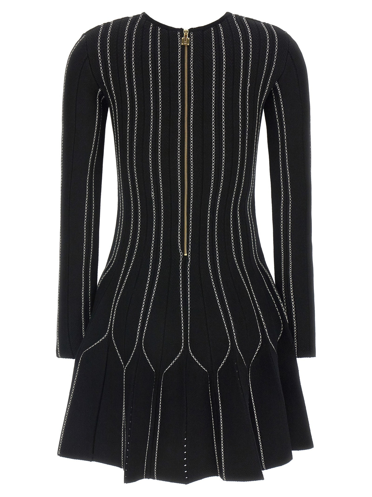 Elisabetta Franchi Origami Knit Dress Black, view 2