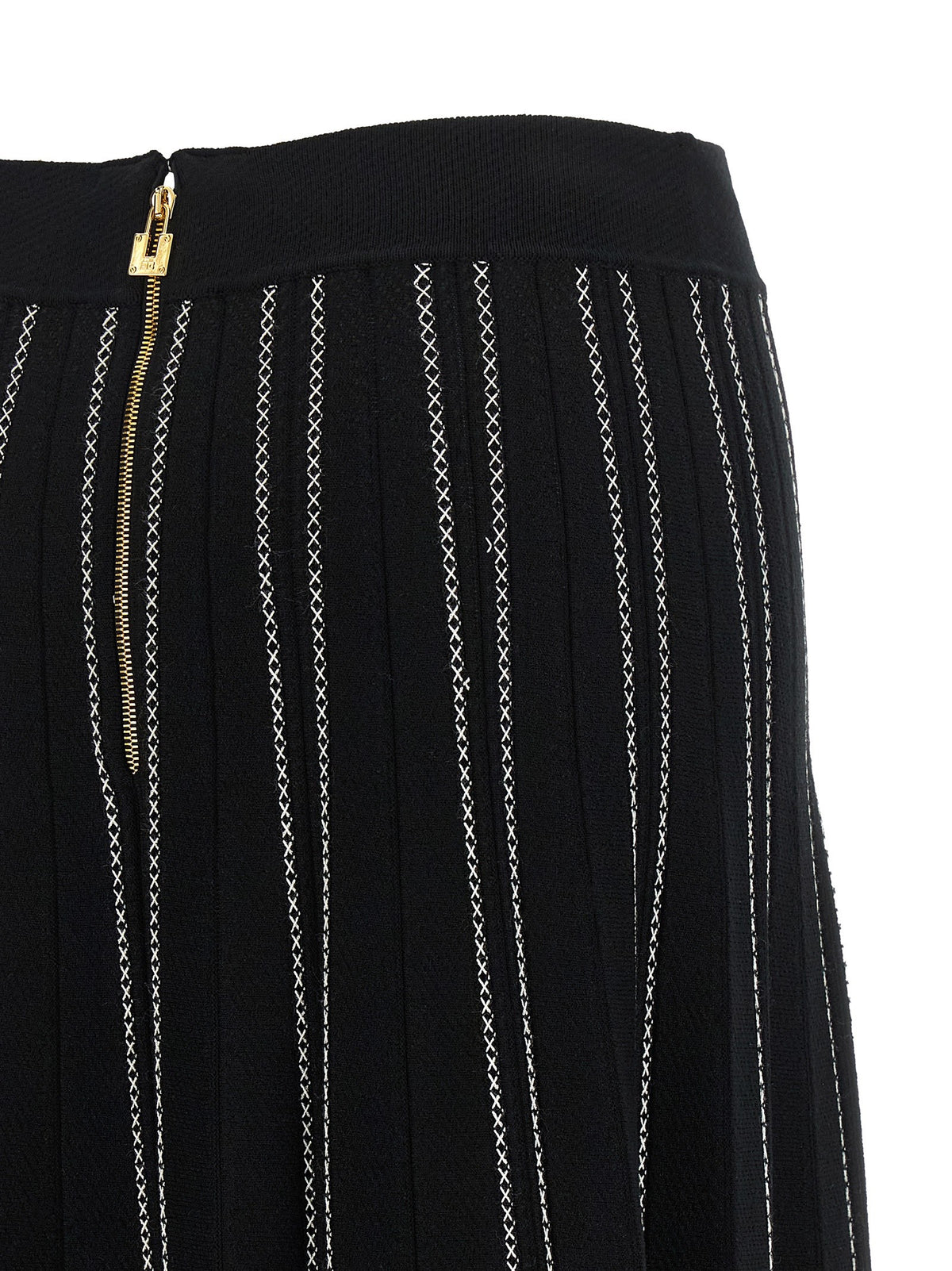 Elisabetta Franchi Origami Knit Skirt Black
