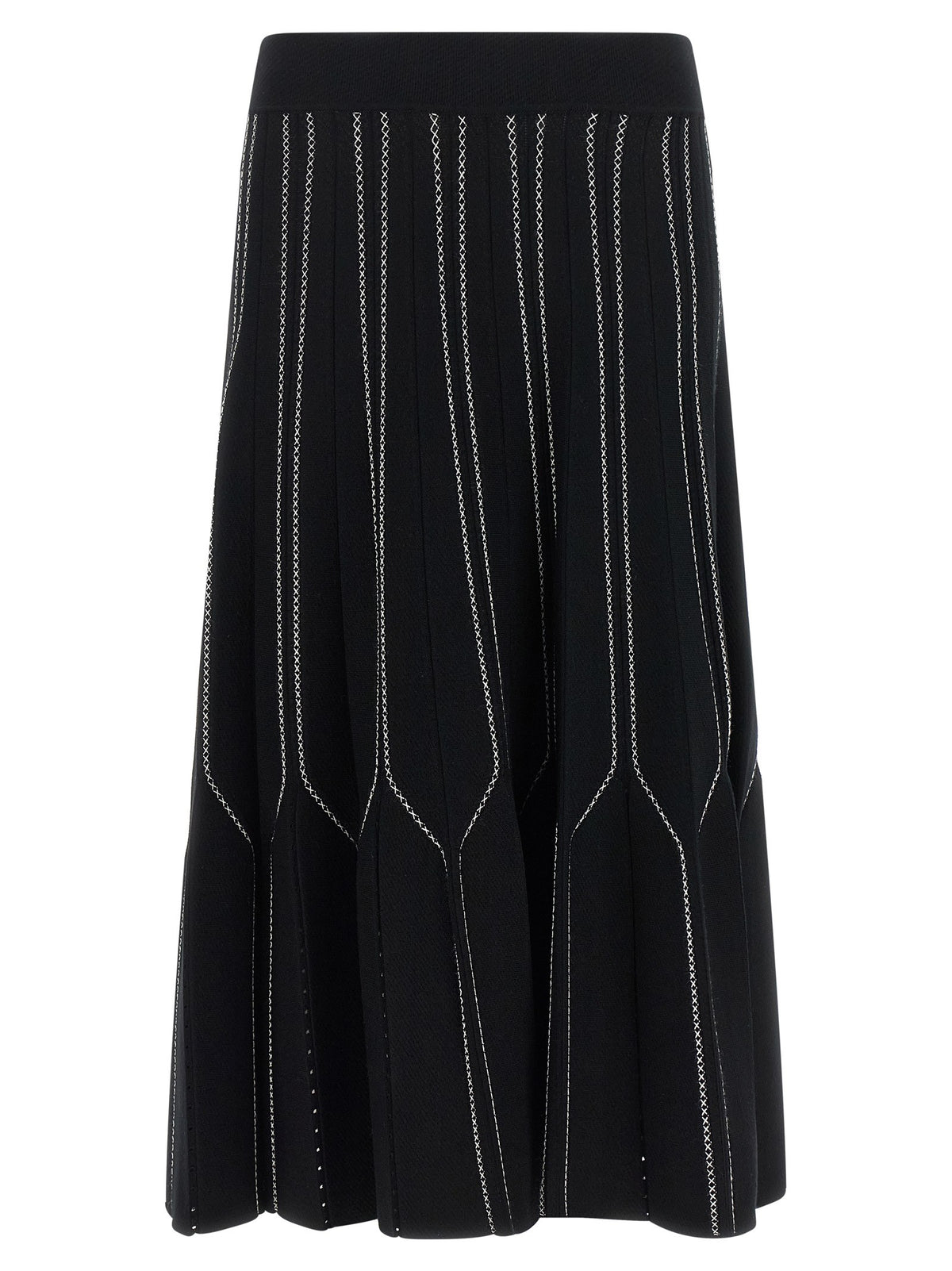 Elisabetta Franchi Origami Knit Skirt Black