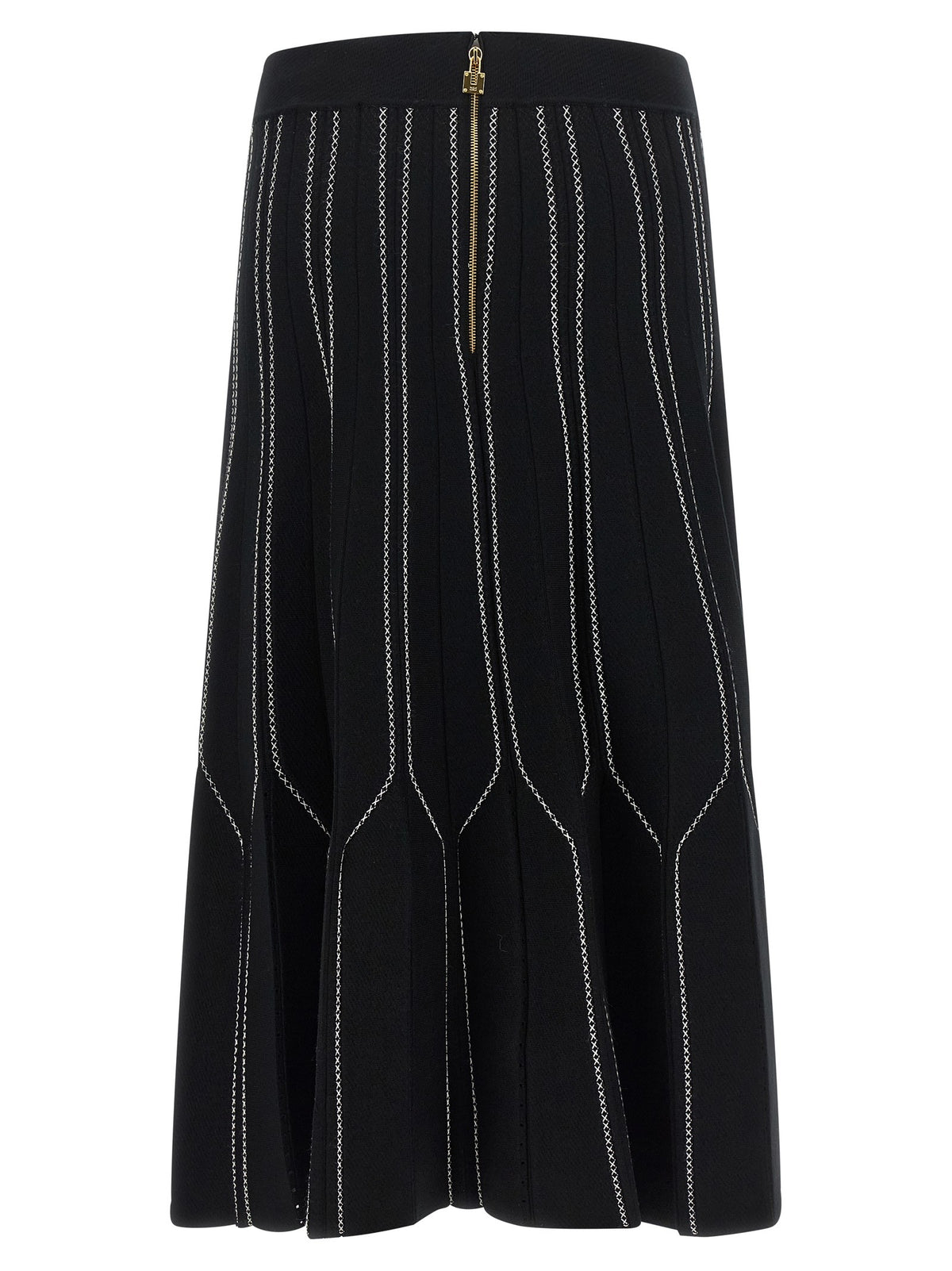 Elisabetta Franchi Origami Knit Skirt Black
