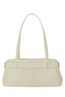 Osoi women’s borsa brocle mini white cream leather handbag with sleek minimalist design and dual top handles