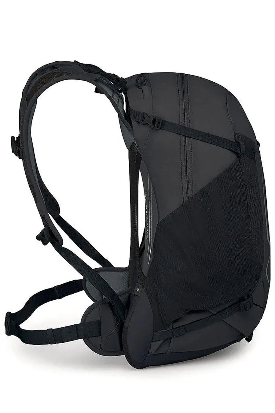 Osprey unisex zaino hikelite black backpack with sleek modern design and reinforced mesh ventilation panels visible from back