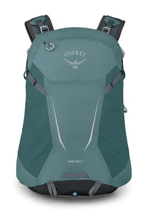 Teal osprey unisex hikelite 18 backpack with gray accents and subtle white logo for outdoor hiking use