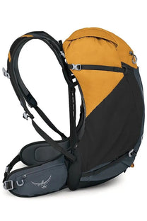 Osprey unisex zaino hikelite yellow backpack in black and mustard yellow with gray accents and adjustable straps for outdoor use