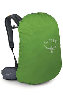 Green osprey rain cover with white logo designed for osprey unisex zaino hikelite yellow backpack