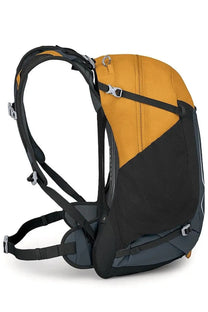 Osprey unisex zaino hikelite yellow daypack with mustard yellow upper and black mesh ventilation panels